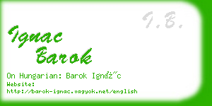 ignac barok business card